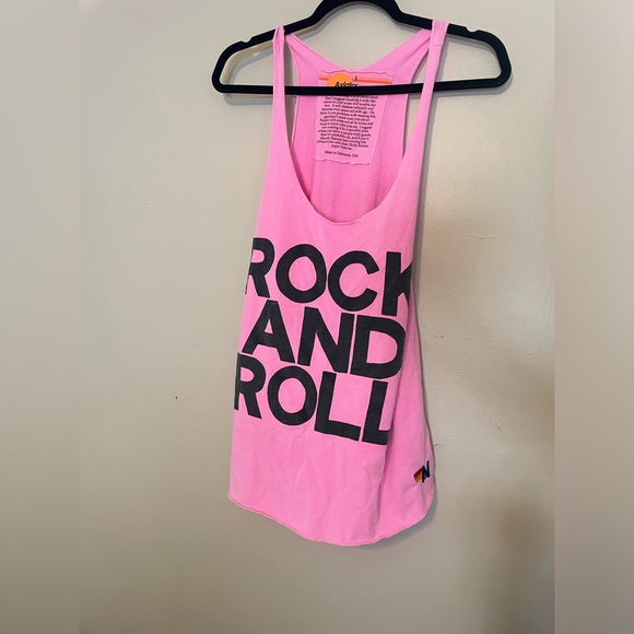 AVIATOR NATION WOMEN'S ROCK AND ROLL TANK - NEON PINK - Picture 4 of 7